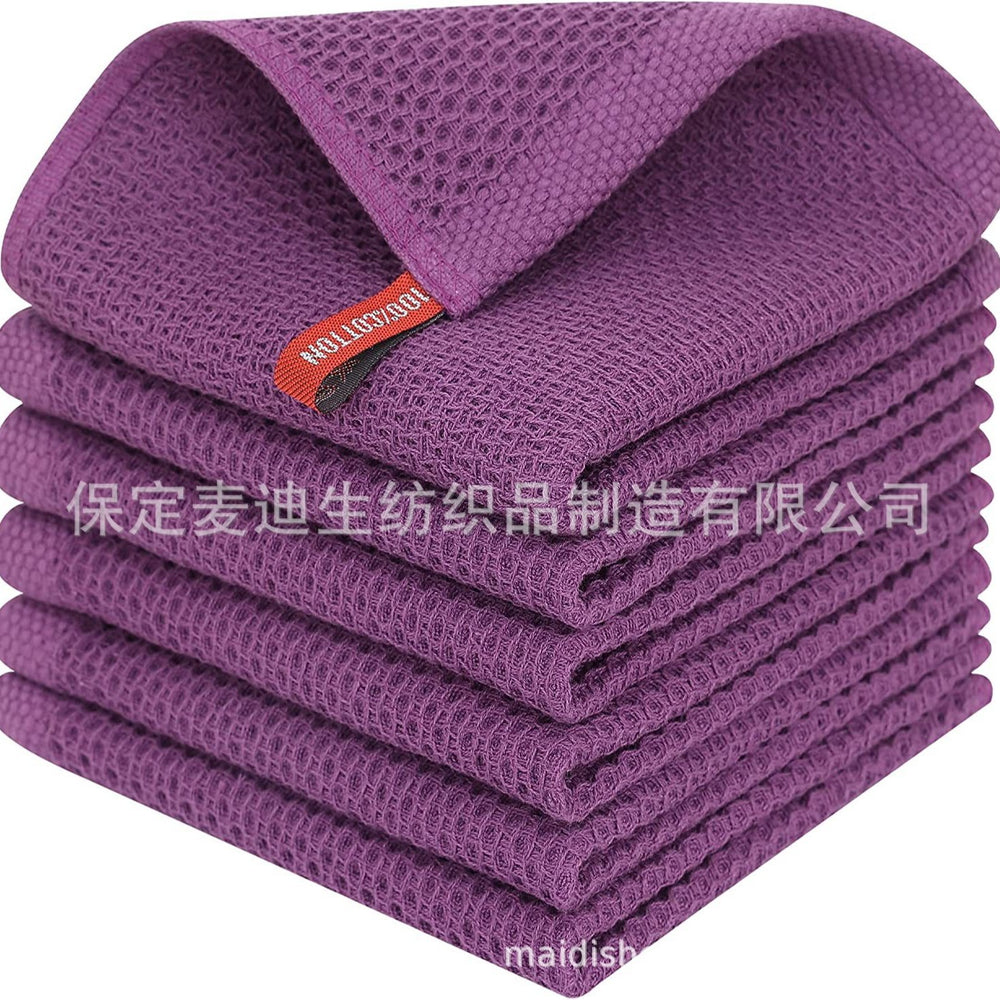 Amazon bestseller: pure cotton honeycomb kitchen towel set - easy-clean waffle weave dishcloths with hooks - wholesale
