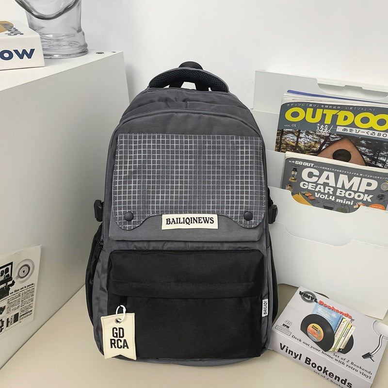 Backpack american classic small label classy school bag junior high school students casual travel couple college students fashioncasual