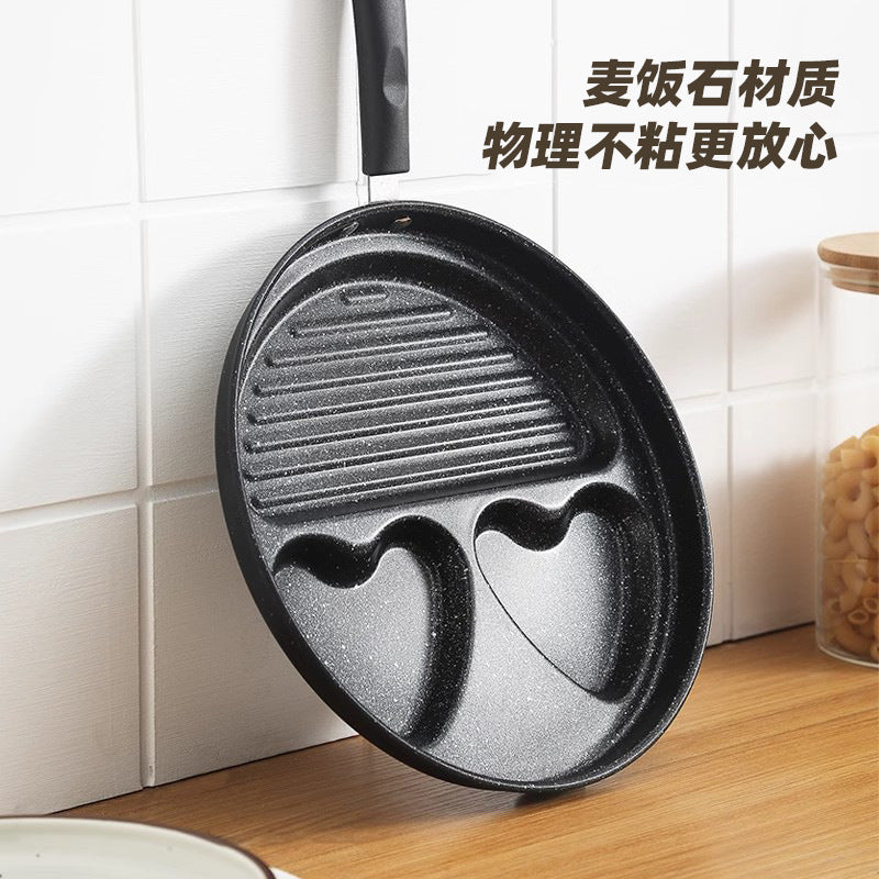 Manufacturer wholesale personalized medical stone porous non-stick frying pan for homemultifunctional omelette handy gadget small flats frying pan
