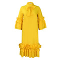 D488   summer/autumn new fashion casual ruffle bell sleeve plus size export dress