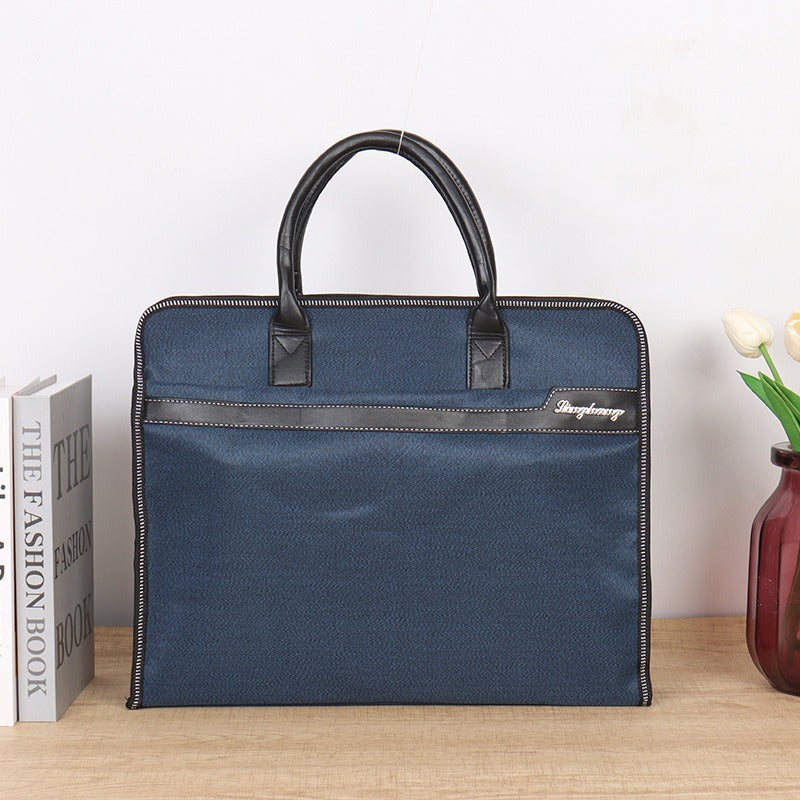 Oxford cloth handheld document bag a4 briefcase pilot handheld briefcase thickened waterproof conference bag information bag