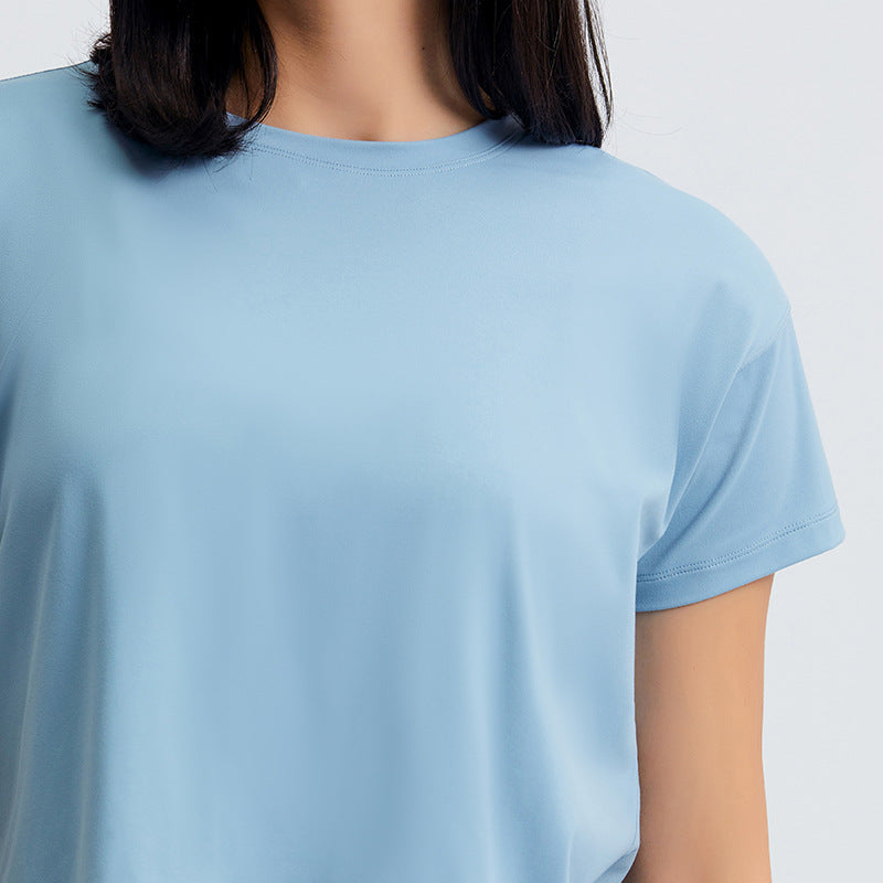 European and american new sexy cropped yoga top - women's quick-dry, loose-fit, breathable outdoor sports & fitness apparel ds071
