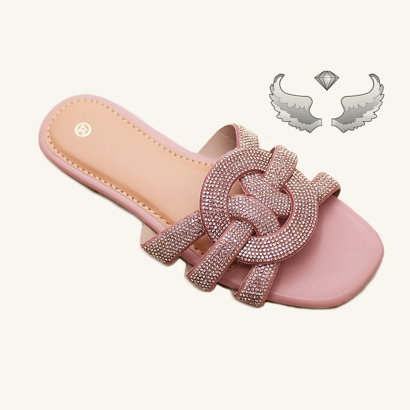 Suriname new  women's slippers light luxury with diamonds fashion wear-resistant craft shoes Ladies slippers