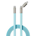 240w silicone 2-in-1 flat cable super fast charging data cable, compatible with apple 17 and huawei mobile phones