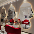 Hairdressing shop perm and dyeing mirror table hair salon special hair salon popular single-sided wall-mounted hair cutting mirror trendy shop special-shaped mirror