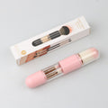 6-in-1 portable makeup brush-pink + color box packaging