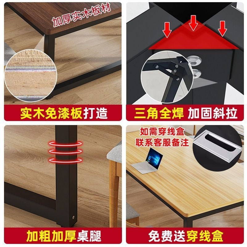 Solid wood conference table school library reading desk business negotiation long table training office desk