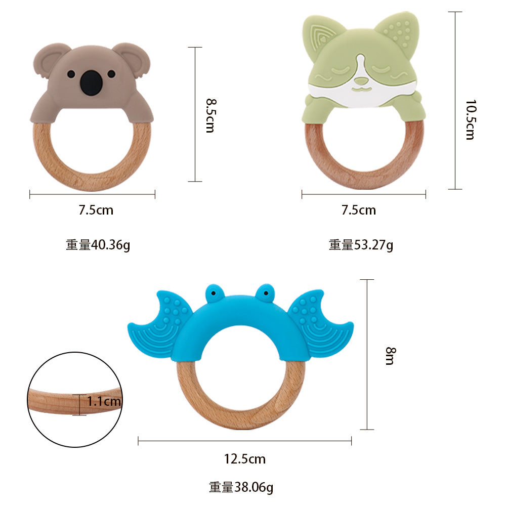 's new food-grade platinum silicone children's toothpaste baby chewing glue baby cartoon beech molar stick