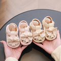 Summer new arrivals: one-year-old baby girl's squeaky sandals - princess-style soft sole closed-toe first walker shoes