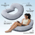 exclusive o-shaped multifunctional sleep support pillow for pregnant women, side sleeping pillow, reading pillow, ab version fabric, pregnancy pillow