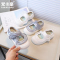 Vancahao autumn new mary jane shoes  girls' mesh lace soft sole flats kids' casual sneakers