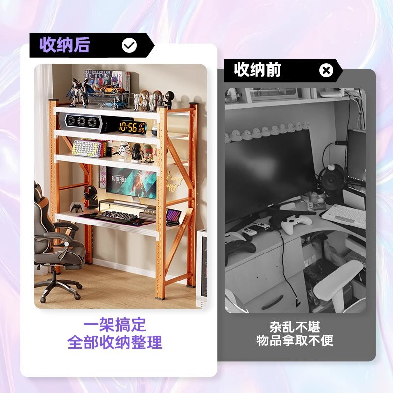 Shelf computer desk self-study desk multi-layer storage rack express rental house living room multi-functional sundries storage rack