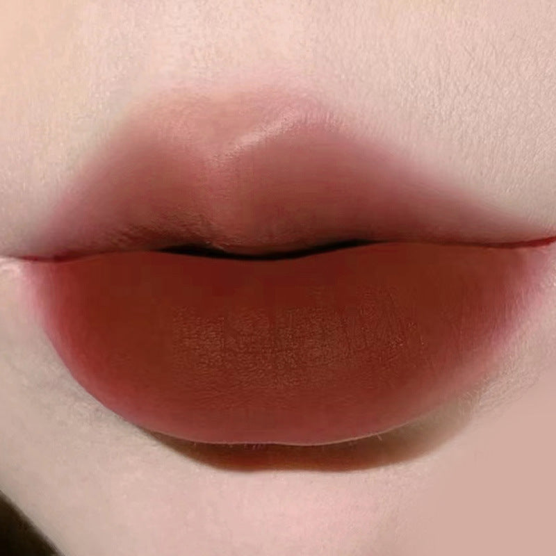 HERORANGE~ Cold Brown Milk Mud Lip Glaze Matte Velvet Matte Surface Plain White Color Lipstick Mud Student Lip Gloss