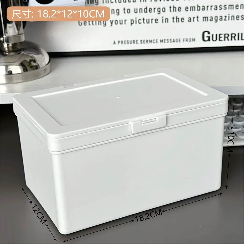 ins unprinted wind pure white flip storage box card hand material dust storage desktop stationery finishing box wholesale