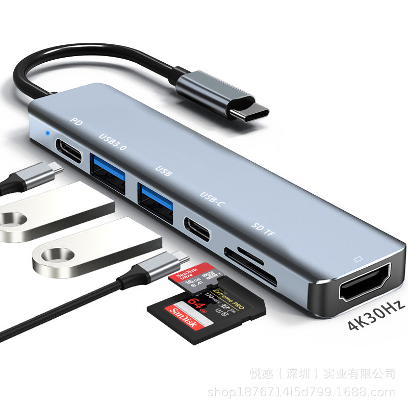 Usb extender is suitable for huawei computer macbooktype-c seven-in-one docking station hub multi-function