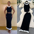Light mature style vest skirt stereo flower suit women's summerfashioneasiest for match decoration two-piece setelegancesuit