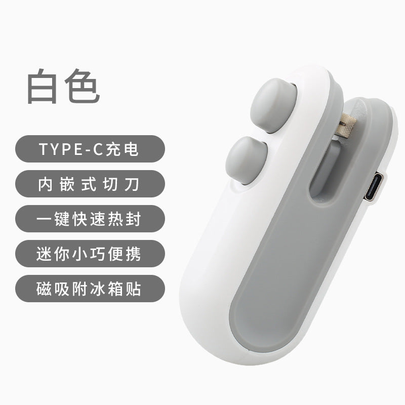 Snack sealer - compact handheld heat sealer for home use - mini plastic bag sealer - plastic bag sealing tool