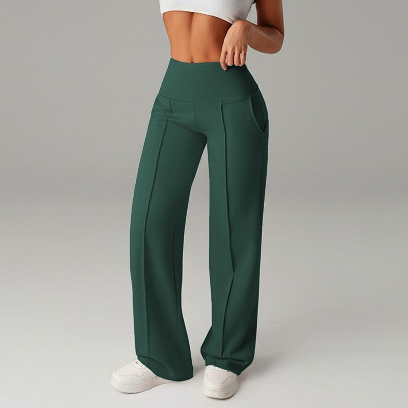 fashionhot girl style cross high waistcasual pants women's midline pleated draped elastic multi-color wide legs