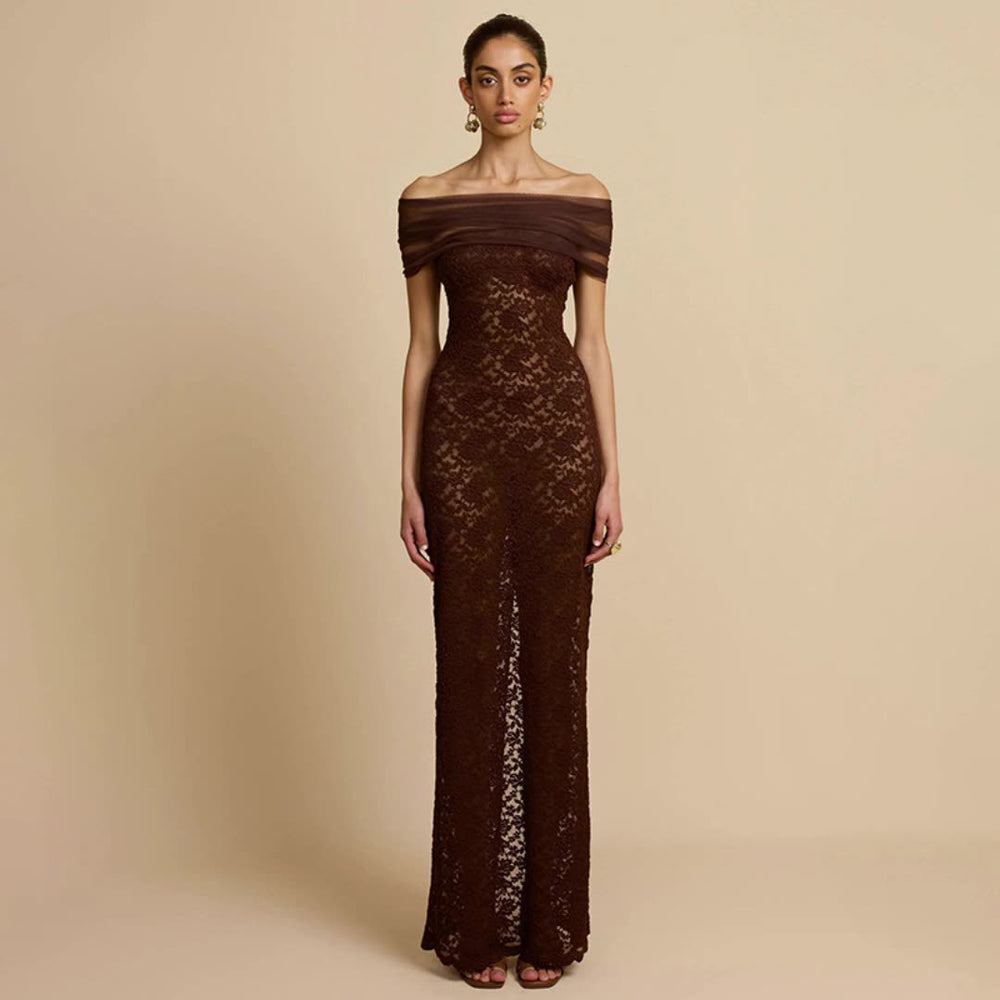 fashion style women's clothing autumnew arrival one shoulder see-through sexylace slit silm hip-hugging dress for women
