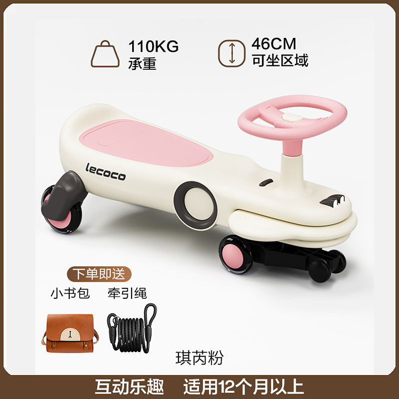 Leka twist car new 1-3 year old stroller silent universal wheel anti-rollover baby yo car children twist car