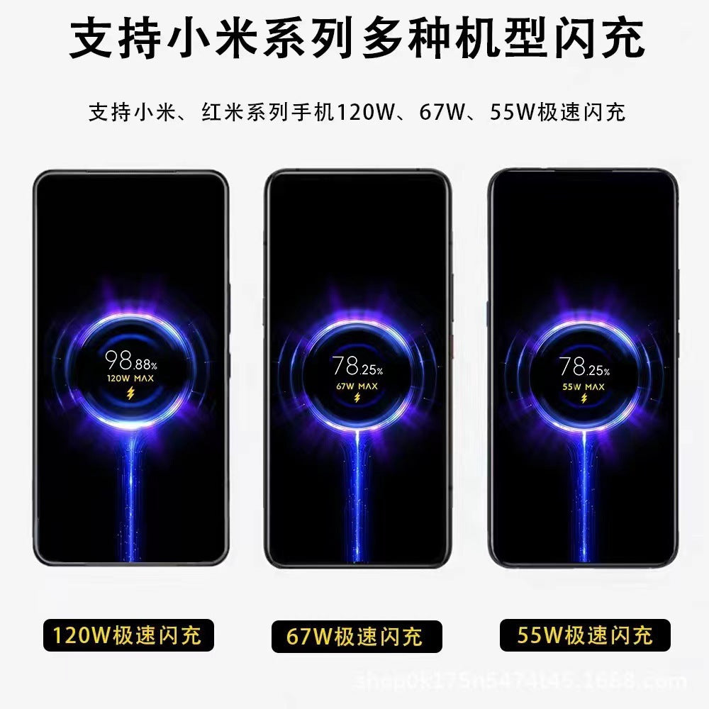European standard charger for xiaomi 12x/11 pro/ultra, 67w charging adapter, compatible with redmi k50/k40 - cross-border exclusive