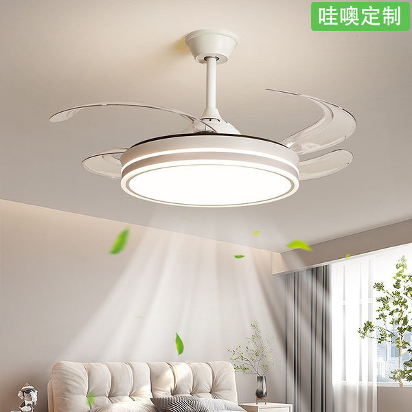 [Wow] Invisible ceiling fan light Fan light Restaurant chandelier Home modern simple with DED electric fan dimming