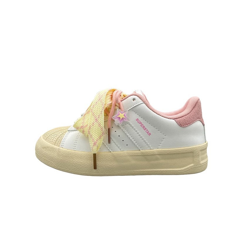 Niche style does not conflict with thick solekorean styleeasiest for matchautum stylewhite shoes women 2026new arrivalpopularcasual sneakers bread shoes