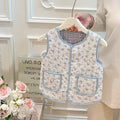 Autumn/winter girls' trendy quilted padded vest - korean style warm outerwear for baby girls - kids' fashion clothing
