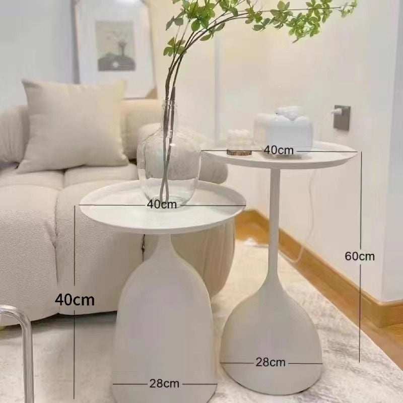 Scandinaviancasual side table small apartment iron small round table cream style for home small coffee table bedside small bedside table no