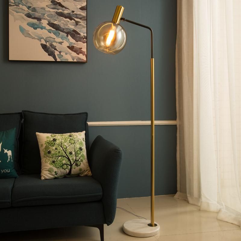 American scandinaviancasual floor lamp living room sofa side bedroom bedside study light luxury glass reading vertical table lamp