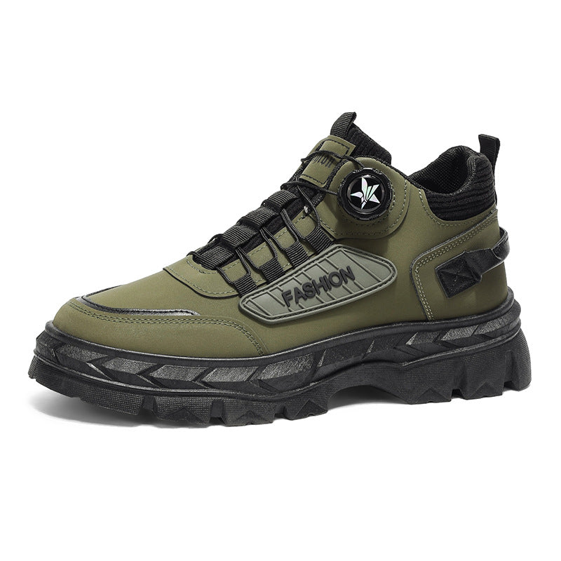 Martin boots autumn 2025 new men's shoes trendy versatile waterproof non-slip swivel buckle high-top work boots hot seller