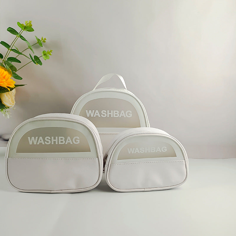 PU waterproof portable toiletries cosmetic bag ins high value large capacity portable cosmetics storage travel toiletries bag
