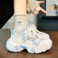 Girls' white sneakers -  new summer collection - kids' athletic dad shoes - breathable mesh - versatile running shoes for girls