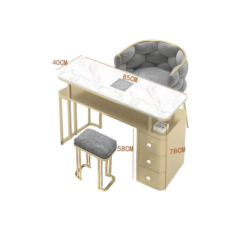 Nail art light luxury vacuum cleaner table single multi-function marble suit nail salon popular double table chair chair