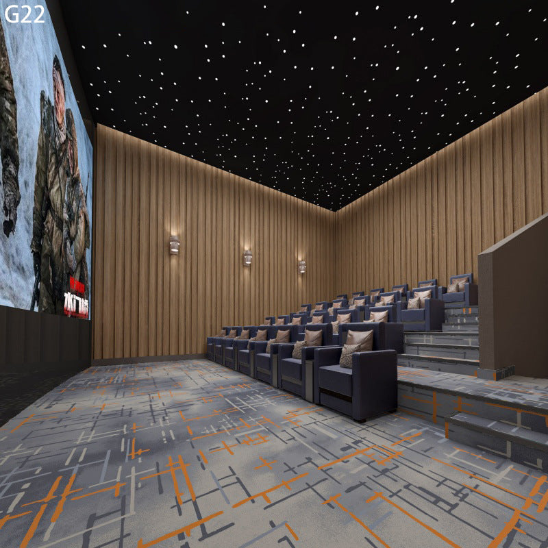 Customized fire-retardant carpet for movie theaters, home theaters, and clubs: soundproofing, noise reduction, and vibration dampening - full coverage installation