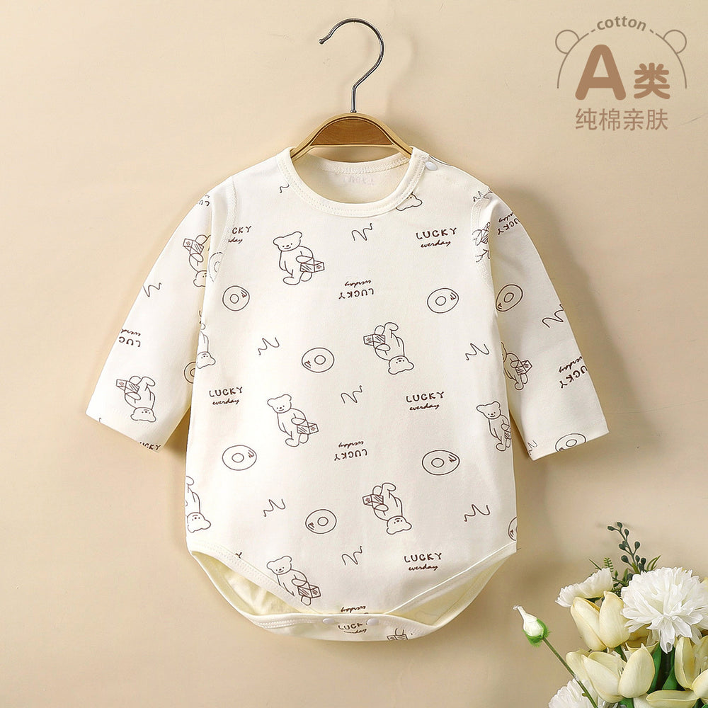 Newborn baby clothes boneless thin baby jumpsuit spring & fall monk suit bag butt suit triangle khaki climbing suit