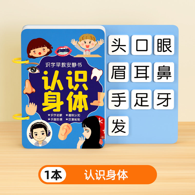 Complete quiet book set for early childhood education: literacy, cognitive development, and learning for toddlers and preschoolers - includes adhesive flashcards