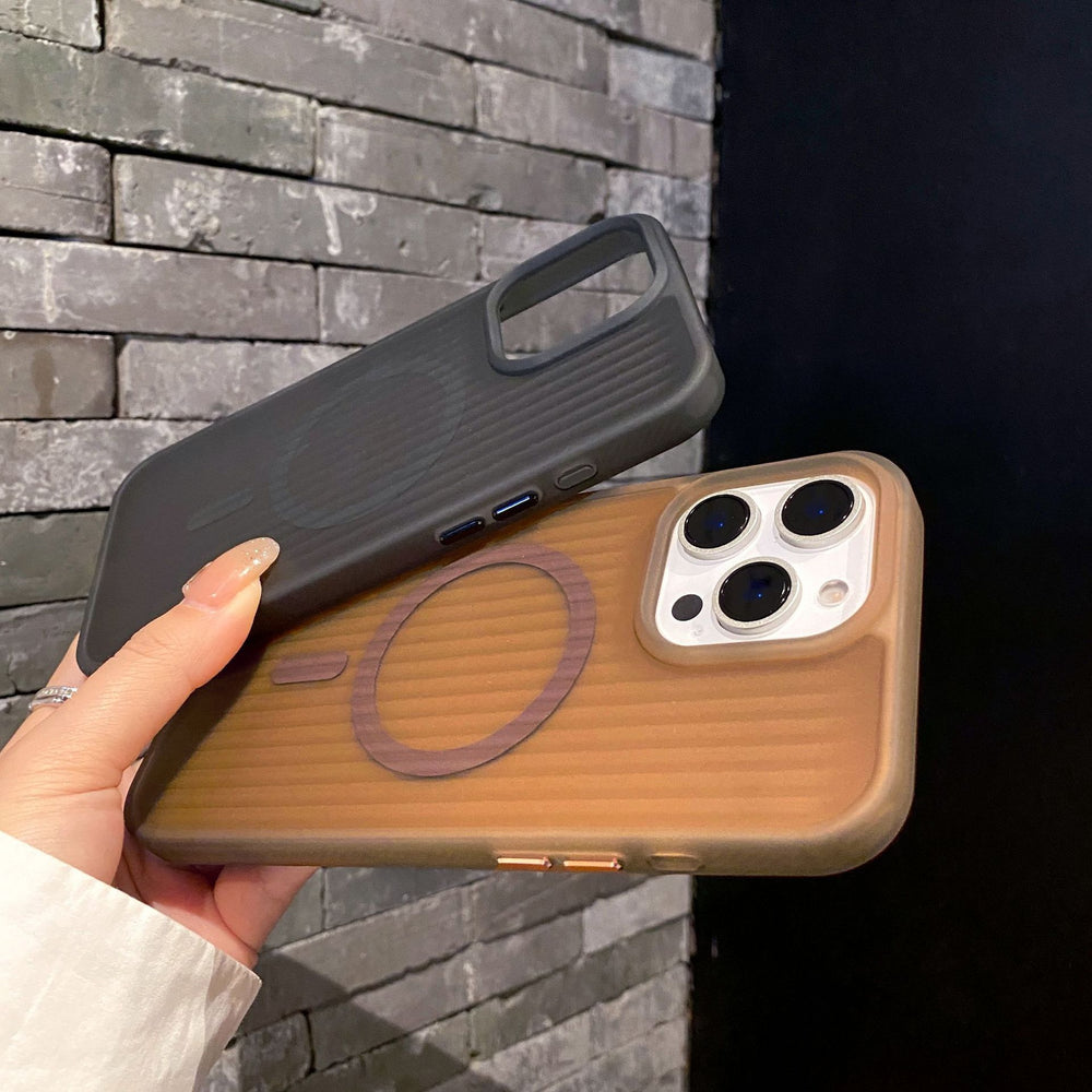 New premium corrugated texture 2-in-1 case for apple 17 pro max, iphone 16 matte magnetic case