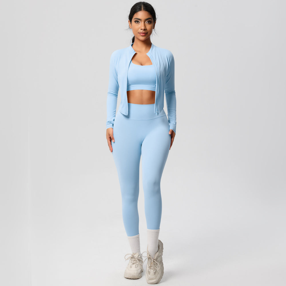 new cloud-like outdoor casual fitness activewear set - quick-dry compression running training yoga suit (3-piece)