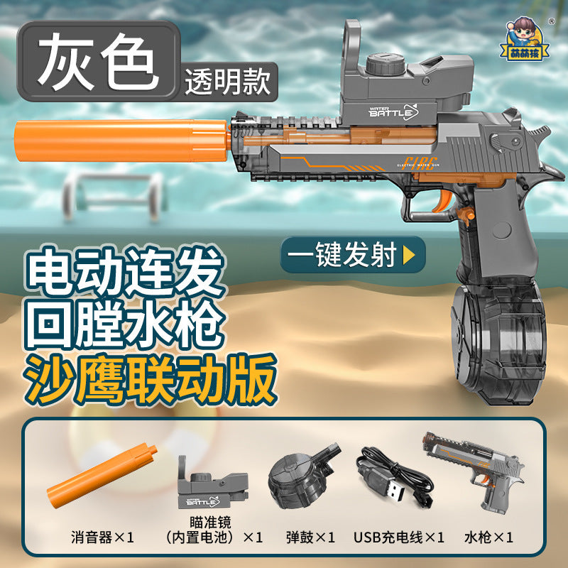 2025 cross-border electric water gun toy for kids - featuring lights, cutting-edge technology, automatic continuous fire, and powerful water spray for water fun