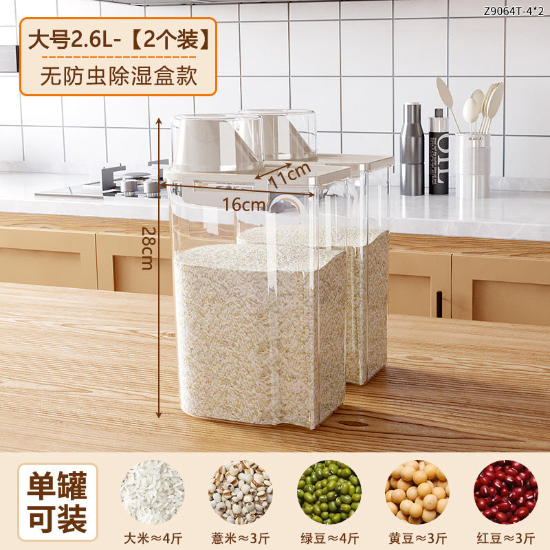 Grain storage box food grade for home kitchen noodles flour beans rice bucket food grade sealed storage