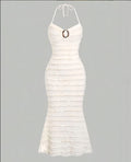 European and american cross-border women's spring  solid color sleeveless camisole sexy backless slim-fit maxi slip dress