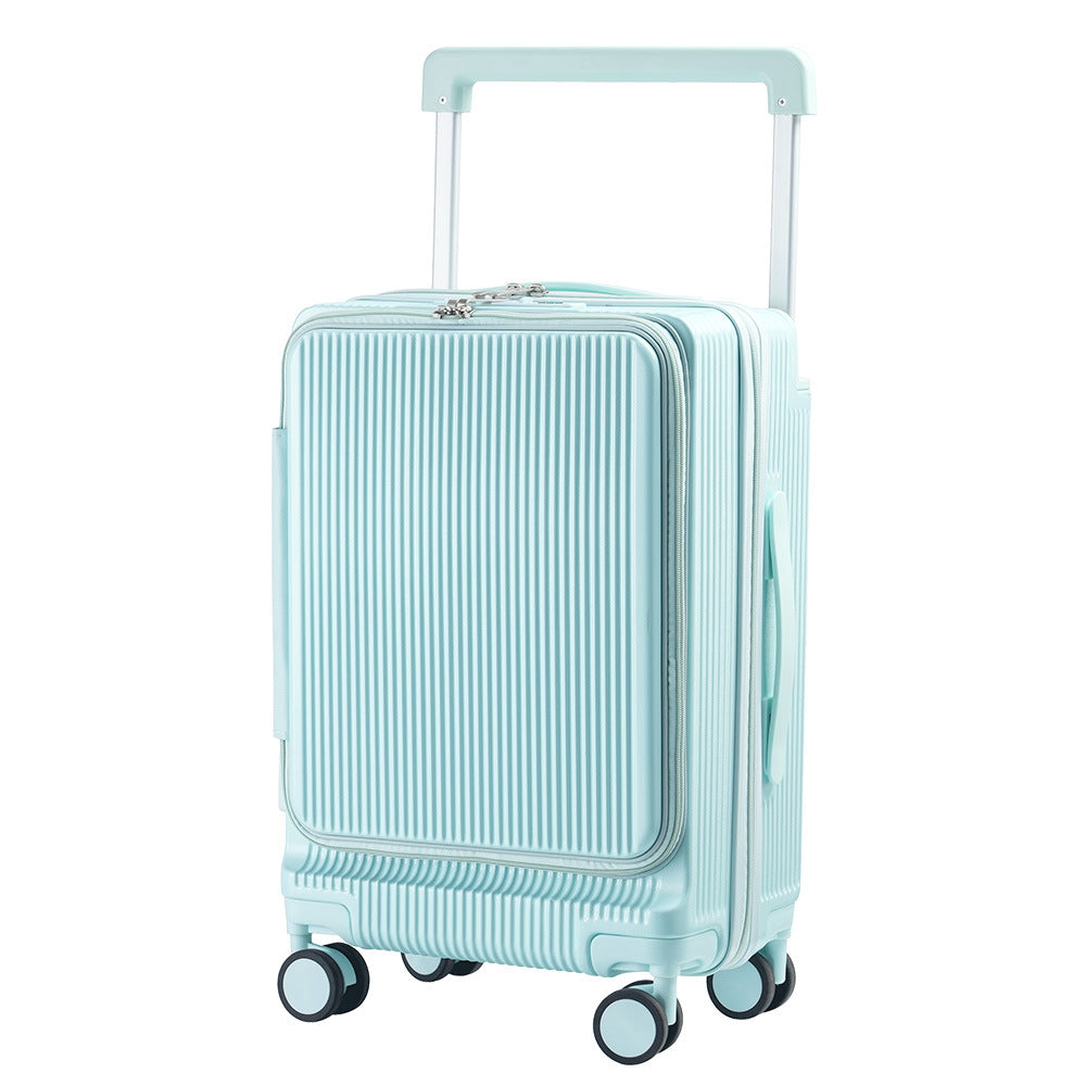 Side open cover full pass large capacity suitcase 26 inch anti-drop wide tie rod PC suitcase silent universal wheel trolley case