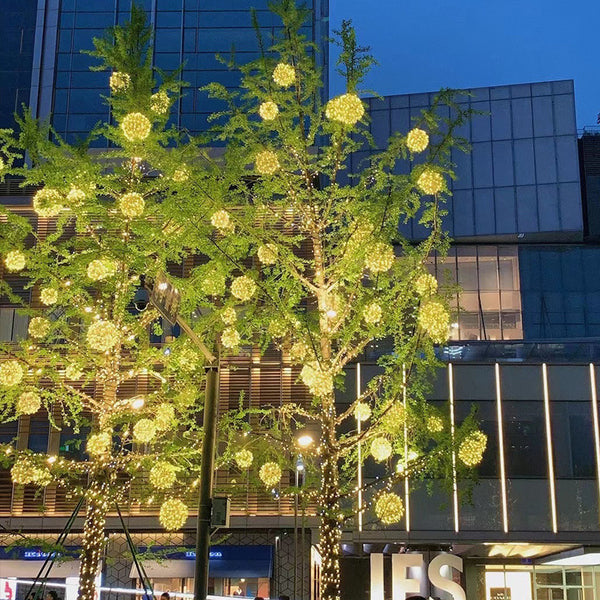 LED solar vine ball light large tree light string, outdoor luminous round ball hanging tree light Chinese New Year atmosphere spherical light