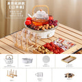 Electric ceramic stove tea set - complete tea brewing kit for home use: includes glass teapot, electric oven, tea cups, fruit plate, and tea accessories