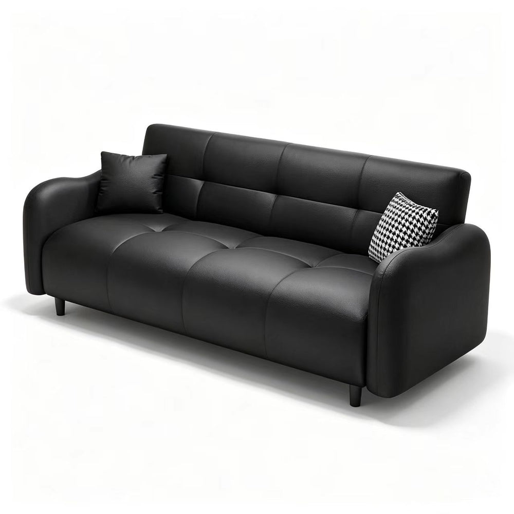 Cat scratch leather sofa bed modern casual small apartment living room straight row sofa three-stop backrest multi-functional foldable sofa