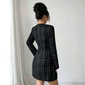 cross-border fashion: elegant chanel-inspired plaid long-sleeve dress - versatile and chic