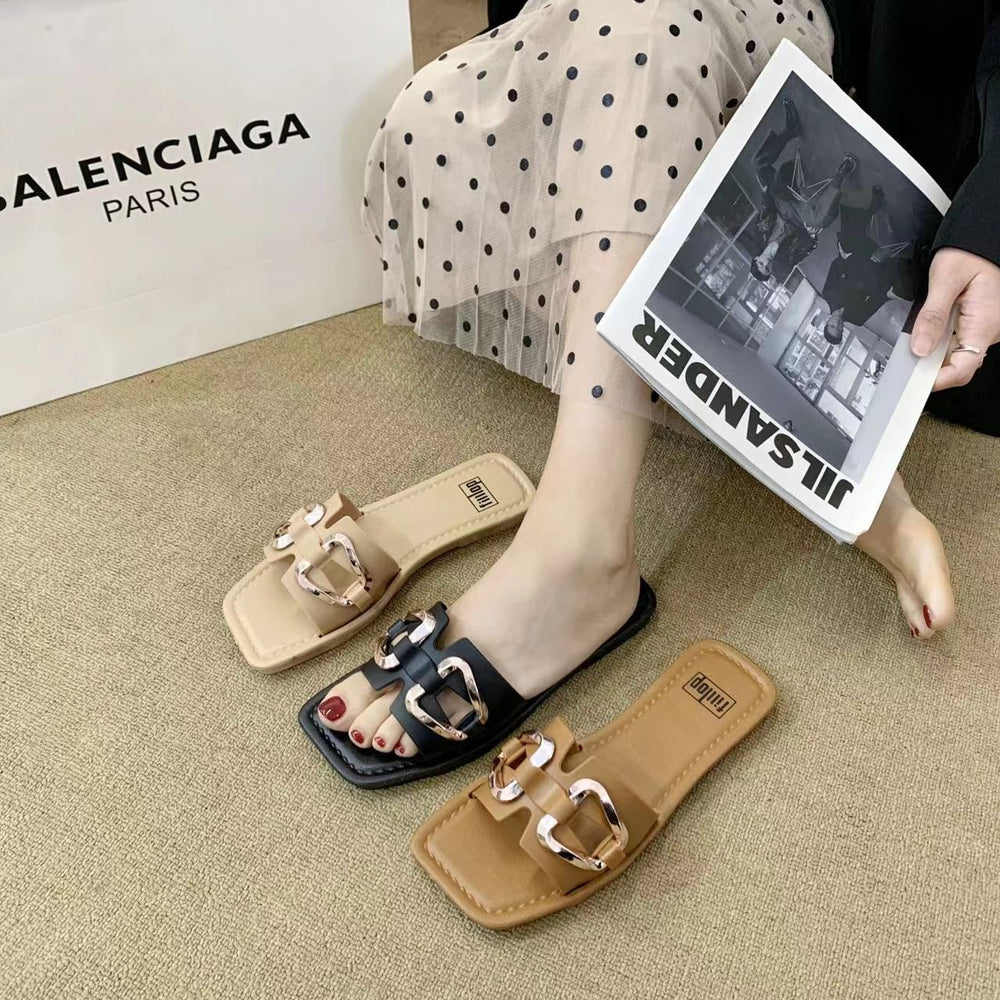 Export slippers k-style trendysummer one-line easiest for matchnew arrival beach soft bottom indoor fashioncouple women's sequin