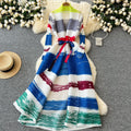 Fashion style large version dress women's fashion styleeasiest for match lapel waist strap mid-length pleated printingoutwear