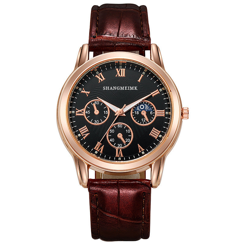 Wholesale manufacturer of fashionable men's watches for export, cross-border e-commerce quartz watches, three-eye men's business watches, men's wristwatches